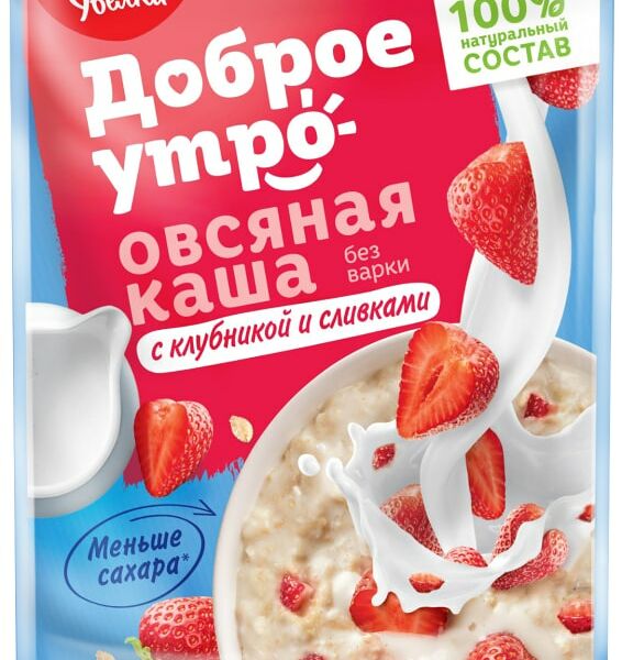 Каша Увелка Овсяная Клубника-Сливки 40г