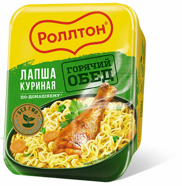 Лапша быстрого приготовления Роллтон куриная по-домашнему