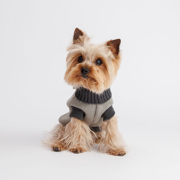 Свитер с аппликацией для кошек и собак, 25 см, серый