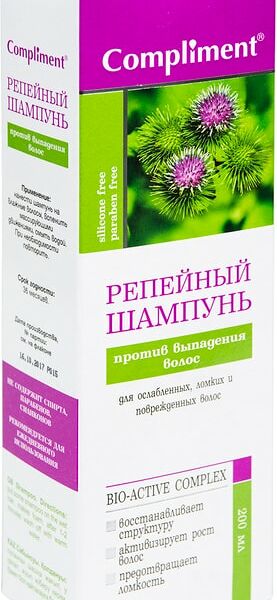 Шампунь для волос Compliment Репейный против выпадения волос 200мл