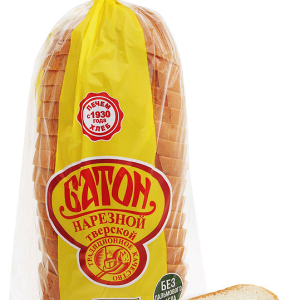 Батон нарезной Тверской в нарезке, 330 г