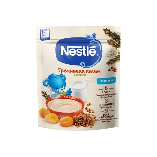 Nestle каша молочная гречка курага 200г