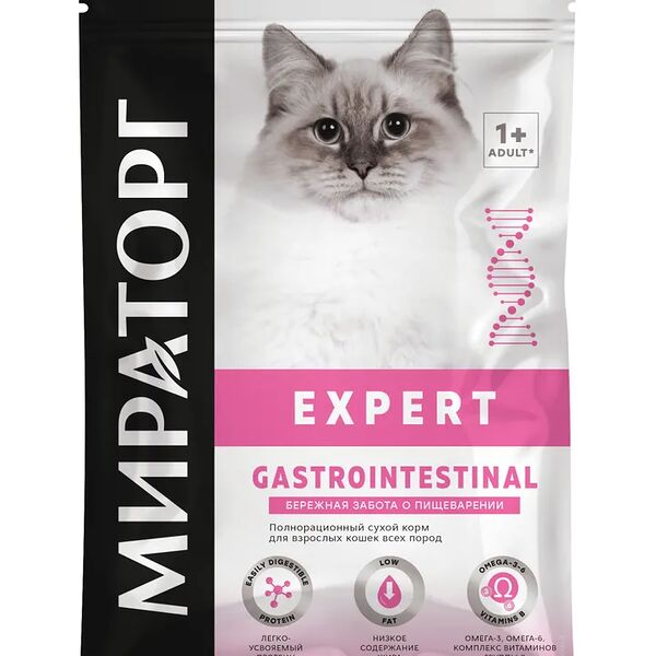 Корм для кошек Мираторг «Бережная забота о пищеварении» Expert, 1.5 кг 