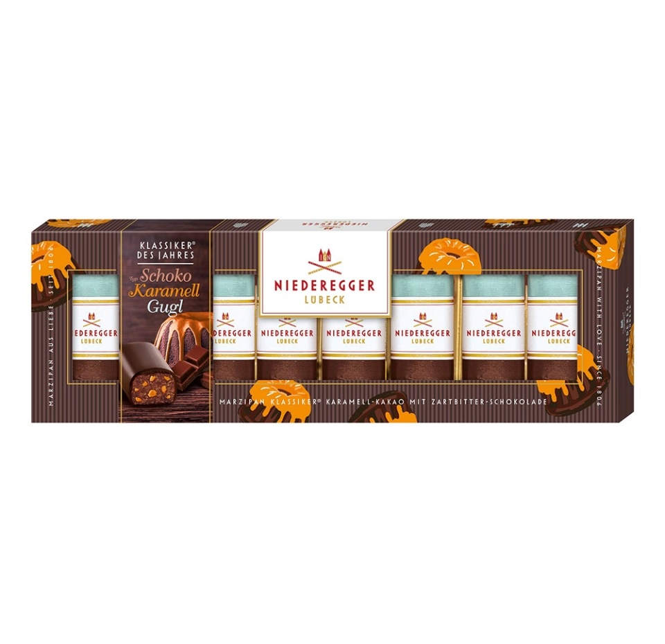 

Пралине Niederegger Классика года 2022 с карамельно-какао-марципановой начинкой в темном шоколаде