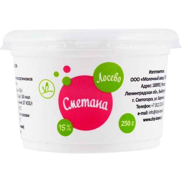 Сметана Лосево 15%