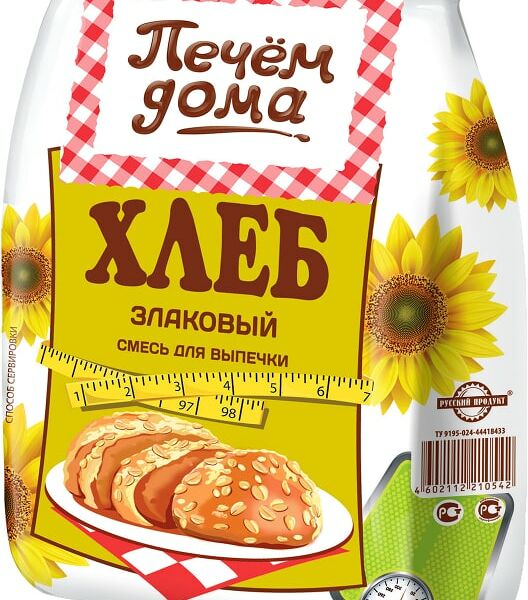 Смесь для выпечки Печем дома Хлеб злаковый 500г