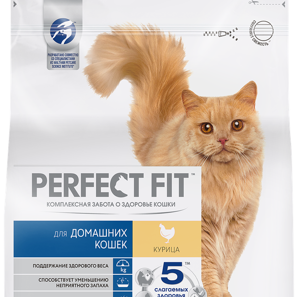 Cухой полнорационный корм Perfect Fit In-Home Курица для живущих в помещении кошек 1.2 кг