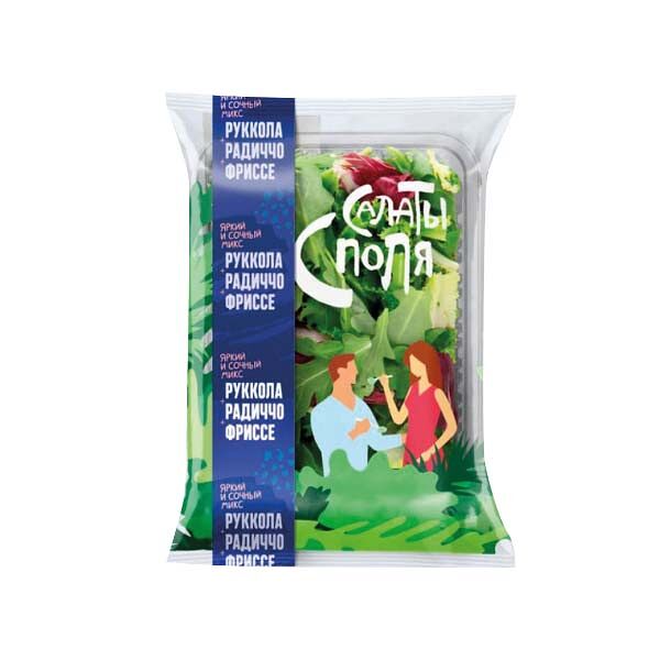 Смесь Салатная Салаты с Поля 75гр Руккола Фриссе Радиччо лоток