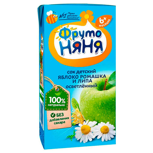 Напиток ФрутоНяня 200мл яблоко липа и ромашка с 6 месяцев