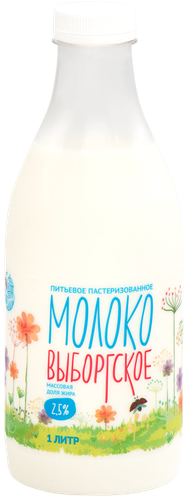 

Молоко Выборгское пастеризованное 2.5% 1 л