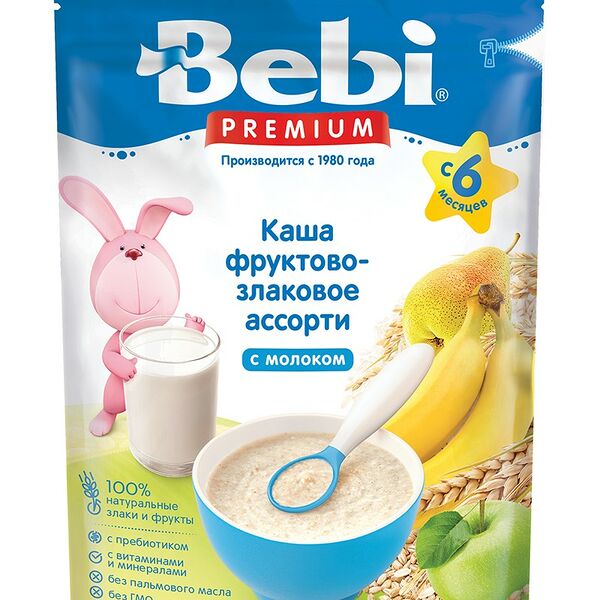 Каша молочная Bebi Premium Фруктово-злаковое ассорти сухая с 6 месяцев