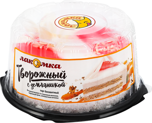 

Торт Лакомка творожный земляничный 500 г