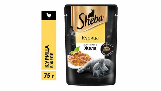 Влажный корм для кошек Sheba® Ломтики в желе с курицей