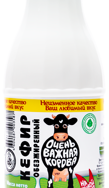 Кефир ОЧЕНЬ ВАЖНАЯ КОРОВА 0%, без змж