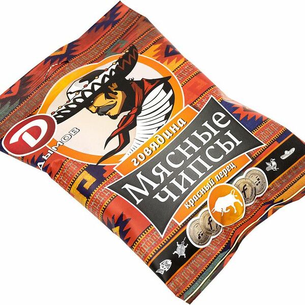 Чипсы мясные Дымов из говядины с красным перцем сыровяленые