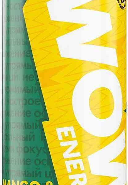 Напиток тонизирующий Wow Energy со вкусом Манго-маракуйя без сахара