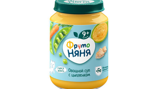 Пюре овощное ФрутоНяня Овощной суп с цыпленком с 9 месяцев 190 г