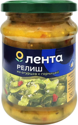 Релиш из огурцов ЛЕНТА с горчицей, 280г