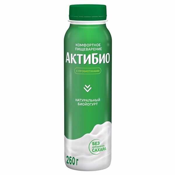 Биойогурт Актибио обогащенный бифидобактериями 1.8%, 260мл