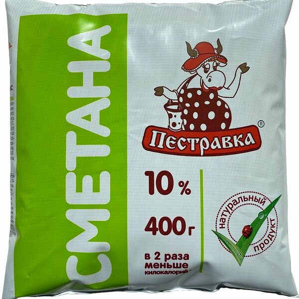 Сметана Пестравка 10% 400г