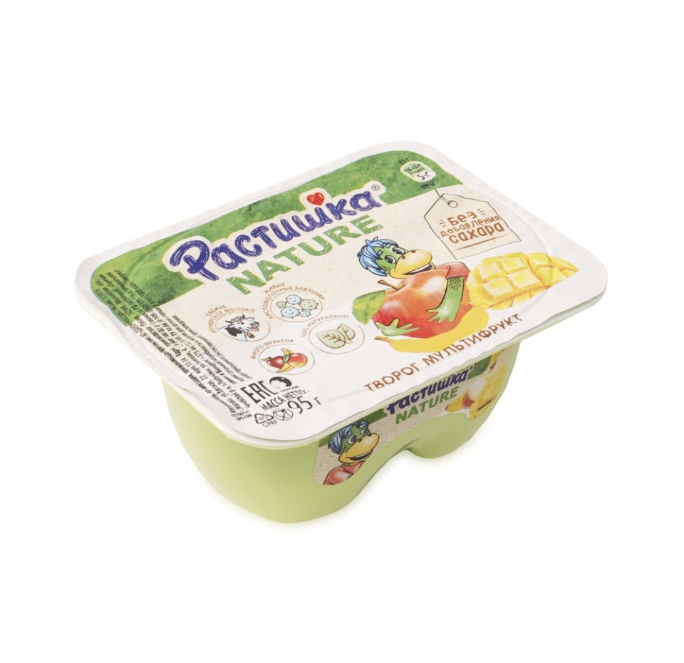 

Творог Растишка Nature Мультифрукт 3,5% 95 г