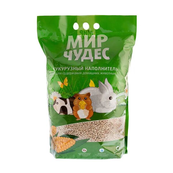 Наполнитель для грызунов Мир чудес, кукурузный