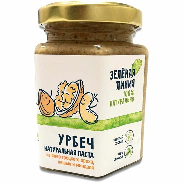 Паста Урбеч ассорти из орехов Зелёная Линия, 190г