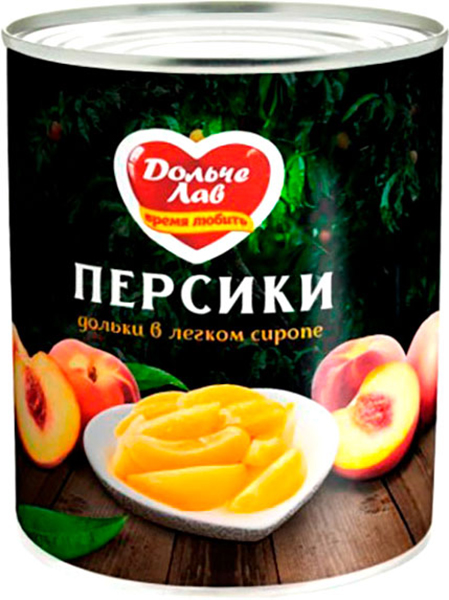 

Персики Дольче Лав дольки в сиропе