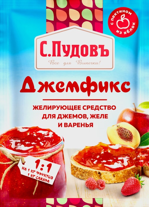 

Желирующее средство С.Пудовъ Джемфикс для джемов, желе и варенья 1:1, 20 г