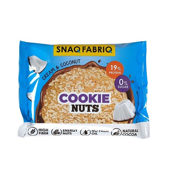 Печенье протеиновое Snaq Fabriq Cookie Nuts Сливочный кокос 35 г  
