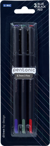Набор шариковых ручек Linc Pentonic 0,7мм, 3 цвета, 3шт