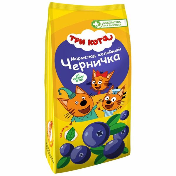 Мармелад желейный Лакомства для здоровья Три кота Черничка