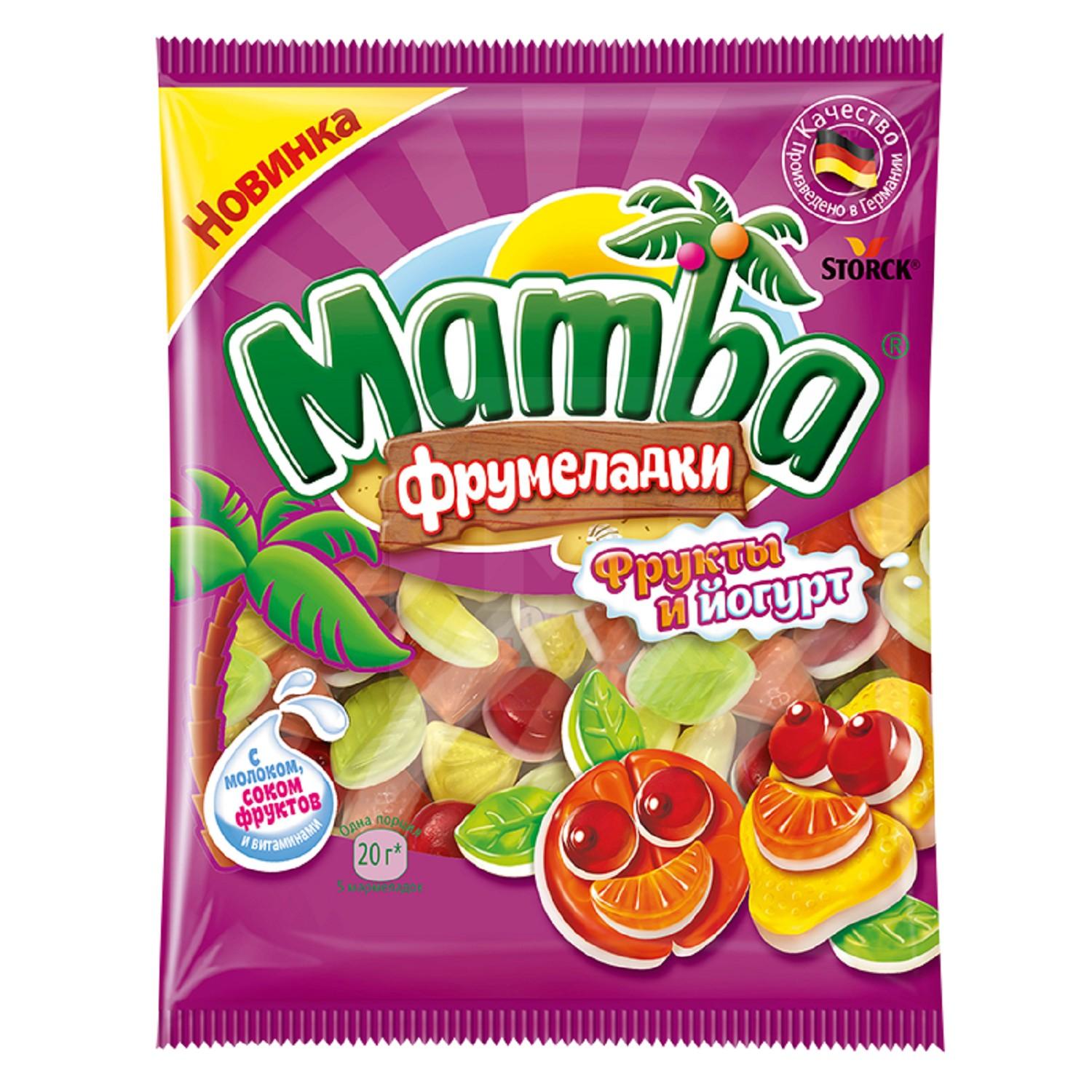 

Мармелад Mamba жевательный Фрукты и йогурт фрумеладки