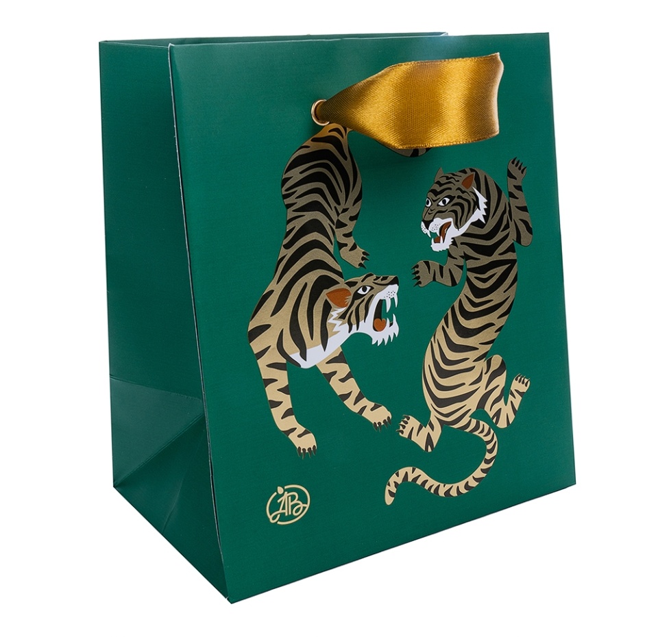 

Пакет подарочный Азбука Вкуса Тигры золотые 15х17х10 см