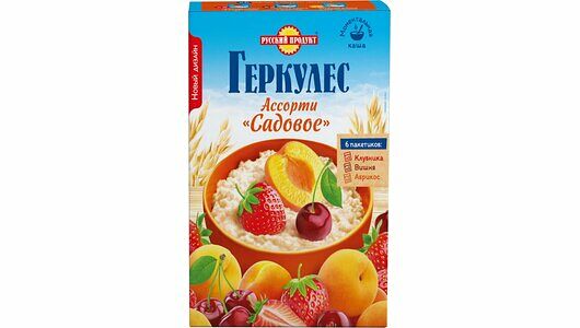 Геркулес Русский продукт Ассорти клубника абрикос вишня 
