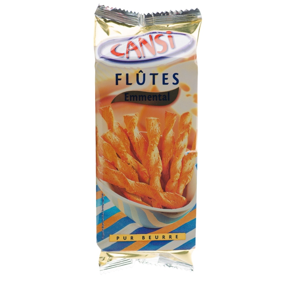 

Палочки Cansi Flutes Fromage Emmental слоеные воздушные с сыром эмменталь 125 г