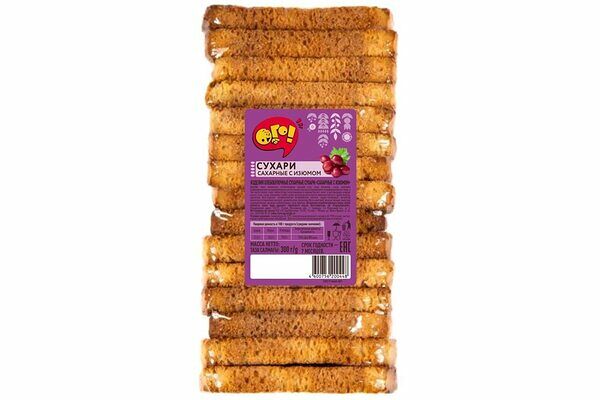 Сухари сахарные Ого с изюмом 