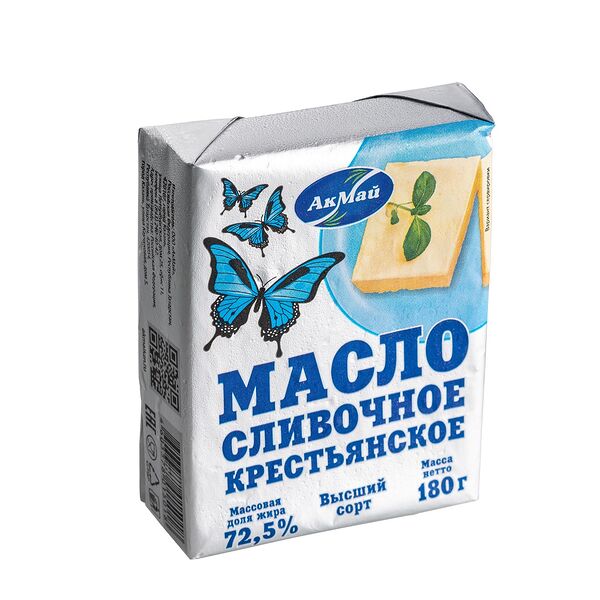 Масло сливочное Акмай крестьянское 72.5% 180 г