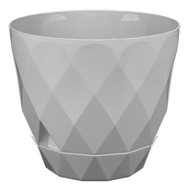 Горшок для цветов Лаурель с поддоном, 14.5 см, 1.3 л, серый