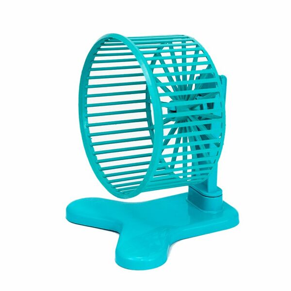 HOMEPET Колесо для грызунов с подставкой пластиковое бирюзовое d9см