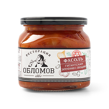 

Фасоль Ресторация Обломов гигантская запеченная с овощами консервированная 430 г