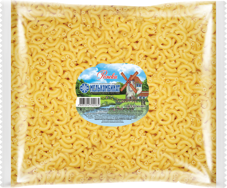 

Макароны МЕЛЬКОМБИНАТ Рожки группа В