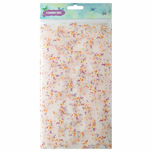 28434 Органза в цветочек, 50см*75см (+/-2см), 100 % п/э,белый