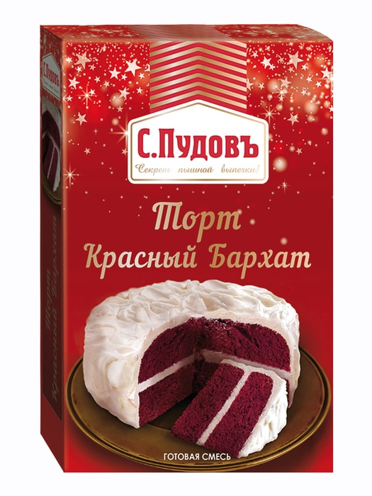 

Смесь для выпечки С. Пудовъ Торт Красный бархат 400г