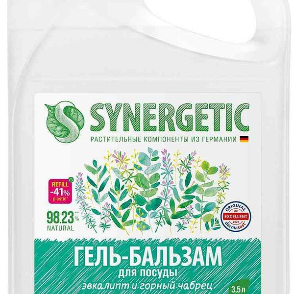 Гель-бальзам для мытья посуды Synergetic Эвкалипт и горный чабрец