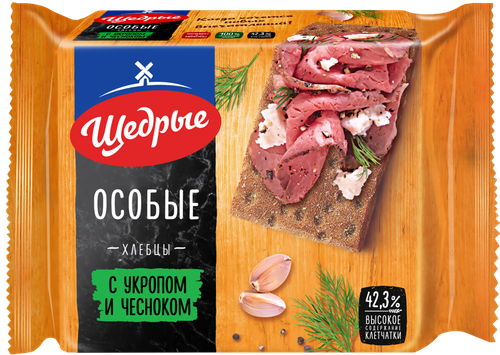 

Хлебцы ржано-пшеничные Особые Щедрые с укропом и чесноком 200 г