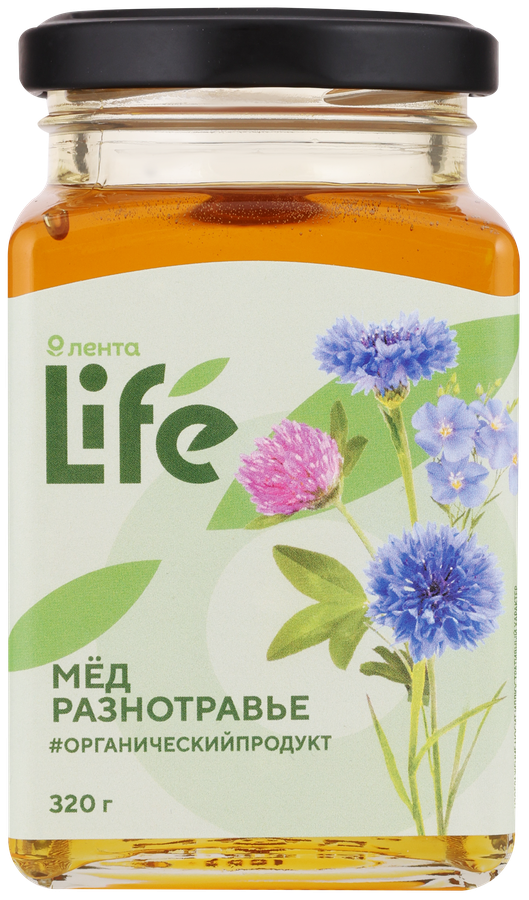 

Мед цветочный ЛЕНТА LIFE натуральный, разнотравье