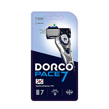 Станок для бритья Dorco Pace 7, 2 сменные кассеты