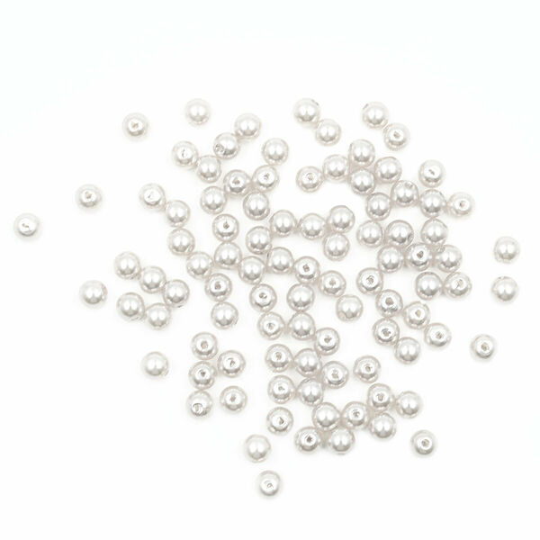 Бусины круглые, пластик, 8мм, 25гр Astra&Craft(001 NL белый)