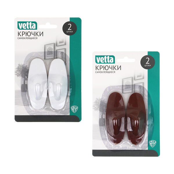 Vetta крючки самоклеящиеся на блистере, 2шт, wf-205, цвет в ассортименте